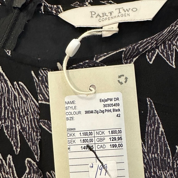 Part Two Copenhagen designer, maxi dress black NWT SZ 42 - Picture 6 of 8